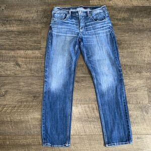 BKE Nolan Jeans Denim 36x32 Mid Rise Straight Leg Embroidered Stretch